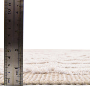 Beige 6' 4 x 9' Sabrina Soto Casa Rectangle Area Rug 100% Cotton Geometric Pattern All Natural Material Eco Friendly Carpet for Sale at Rug Engine