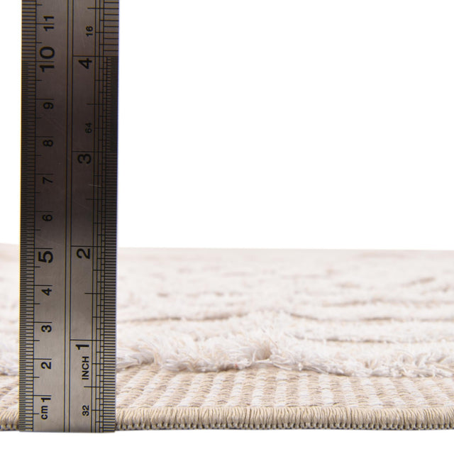 Beige 6' 4 x 9' Sabrina Soto Casa Rectangle Area Rug 100% Cotton Geometric Pattern All Natural Material Eco Friendly Carpet for Sale at Rug Engine