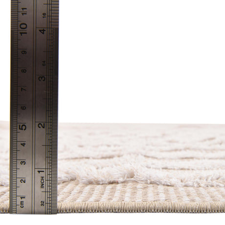 Beige 8' 3 x 10' Sabrina Soto Casa Rectangle Area Rug 100% Cotton Geometric Pattern All Natural Material Eco Friendly Carpet for Sale at Rug Engine