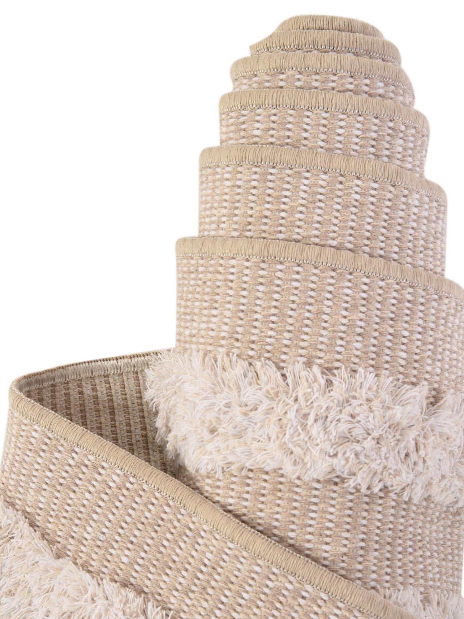 Beige 9' 10 x 12' Sabrina Soto Casa Rectangle Area Rug 100% Cotton Geometric Pattern All Natural Material Eco Friendly Carpet for Sale at Rug Engine