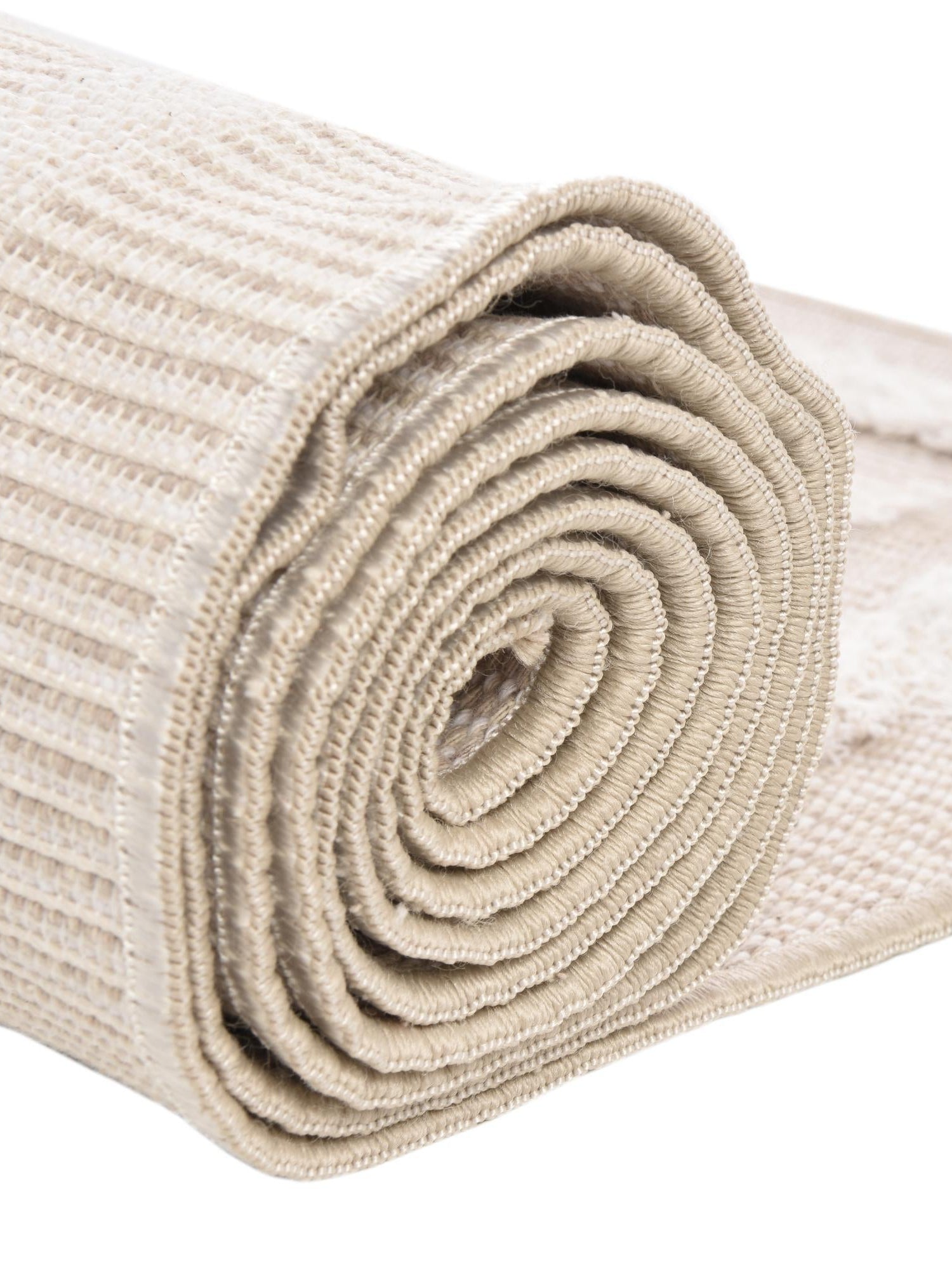 Beige 6' 4 x 9' Sabrina Soto Casa Rectangle Area Rug 100% Cotton Geometric Pattern All Natural Material Eco Friendly Carpet for Sale at Rug Engine