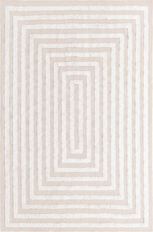 Beige 1' 3 x 1' 4 Sabrina Soto Casa Sample Area Rug 100% Cotton Geometric Pattern All Natural Material Eco Friendly Carpet for Sale at Rug Engine