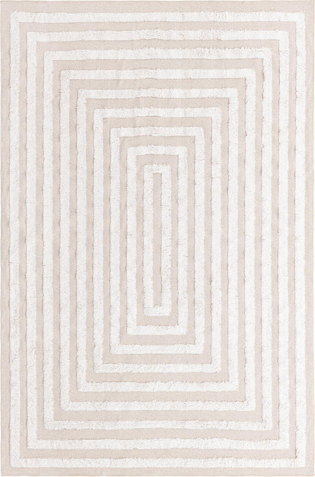 Beige 1' 3 x 1' 4 Sabrina Soto Casa Sample Area Rug 100% Cotton Geometric Pattern All Natural Material Eco Friendly Carpet for Sale at Rug Engine