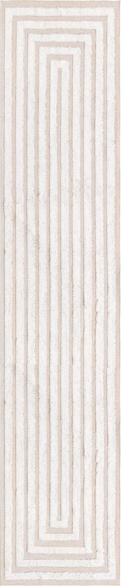 Beige 2' 7 x 12' Sabrina Soto Casa Runner Area Rug 100% Cotton Geometric Pattern All Natural Material Eco Friendly Carpet for Sale at Rug Engine