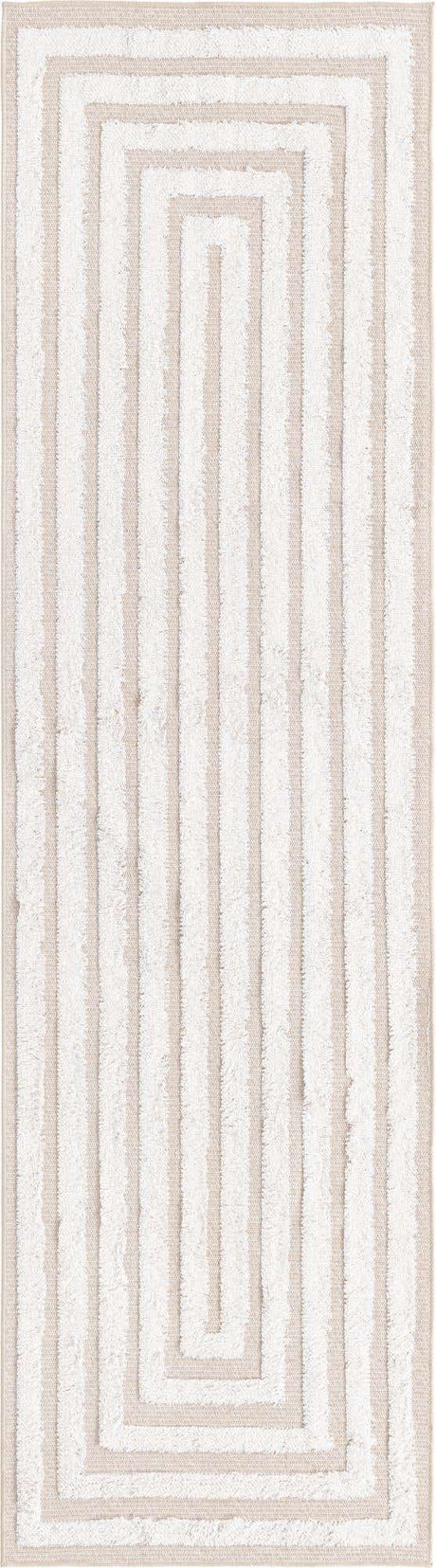 Beige 2' 3 x 8' Sabrina Soto Casa Runner Area Rug 100% Cotton Geometric Pattern All Natural Material Eco Friendly Carpet for Sale at Rug Engine