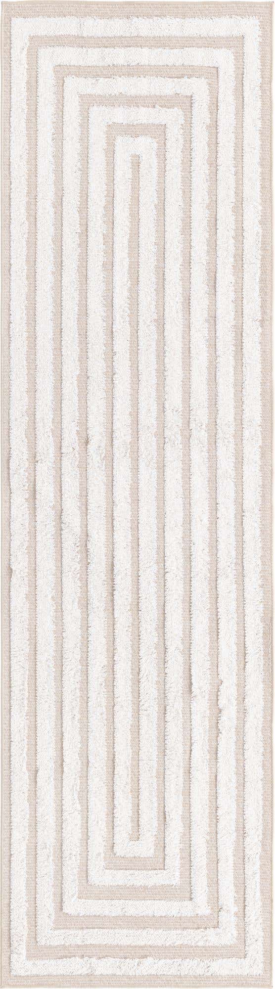 Beige 2' 3 x 8' Sabrina Soto Casa Runner Area Rug 100% Cotton Geometric Pattern All Natural Material Eco Friendly Carpet for Sale at Rug Engine