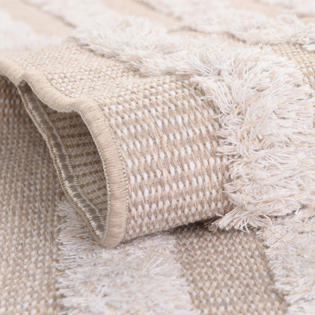 Beige 2' 3 x 6' Sabrina Soto Casa Runner Area Rug 100% Cotton Geometric Pattern All Natural Material Eco Friendly Carpet for Sale at Rug Engine
