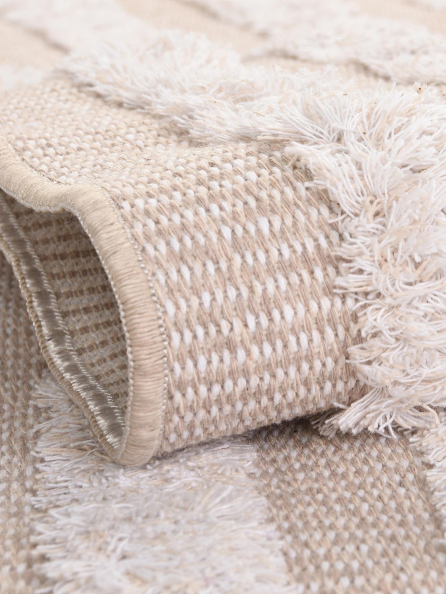 Beige 2' 3 x 8' Sabrina Soto Casa Runner Area Rug 100% Cotton Geometric Pattern All Natural Material Eco Friendly Carpet for Sale at Rug Engine