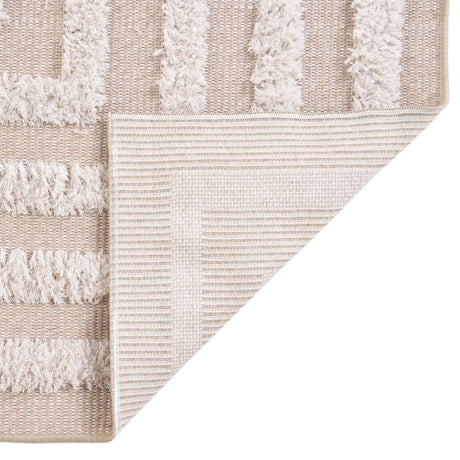 Beige 2' 7 x 12' Sabrina Soto Casa Runner Area Rug 100% Cotton Geometric Pattern All Natural Material Eco Friendly Carpet for Sale at Rug Engine