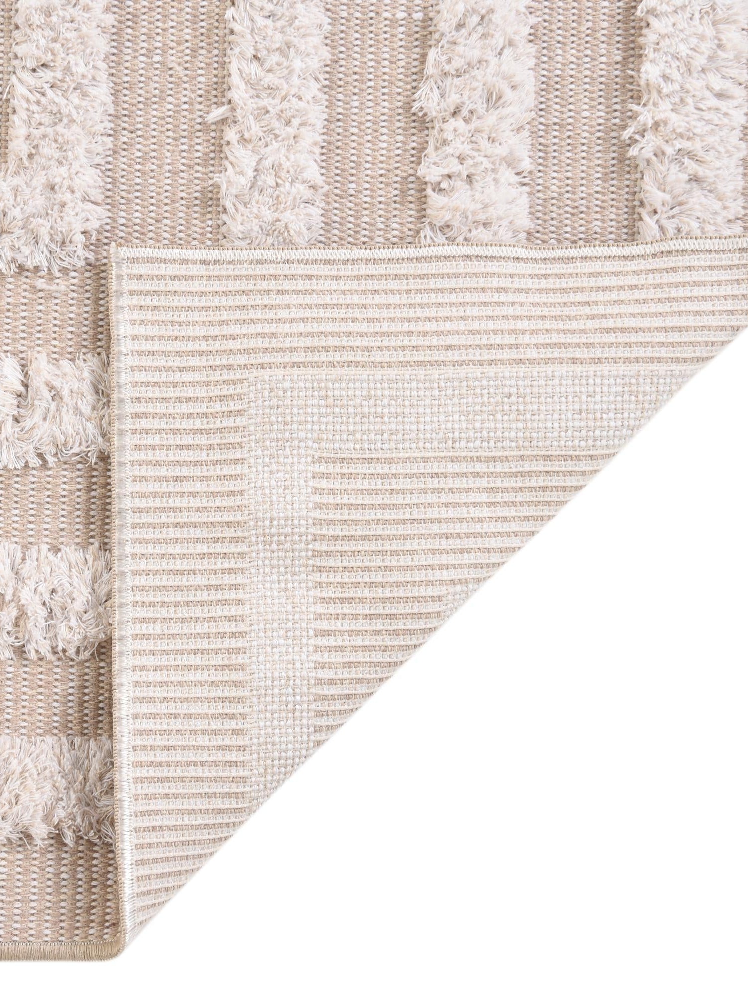 Beige 2' 3 x 8' Sabrina Soto Casa Runner Area Rug 100% Cotton Geometric Pattern All Natural Material Eco Friendly Carpet for Sale at Rug Engine