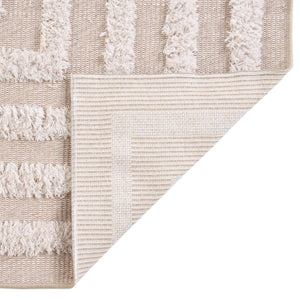 Beige 2' 3 x 6' Sabrina Soto Casa Runner Area Rug 100% Cotton Geometric Pattern All Natural Material Eco Friendly Carpet for Sale at Rug Engine