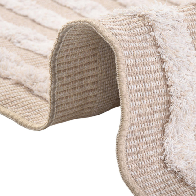 Beige 2' 3 x 8' Sabrina Soto Casa Runner Area Rug 100% Cotton Geometric Pattern All Natural Material Eco Friendly Carpet for Sale at Rug Engine