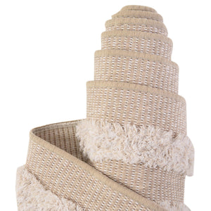 Beige 2' 3 x 8' Sabrina Soto Casa Runner Area Rug 100% Cotton Geometric Pattern All Natural Material Eco Friendly Carpet for Sale at Rug Engine