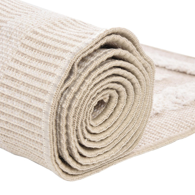 Beige 2' 3 x 8' Sabrina Soto Casa Runner Area Rug 100% Cotton Geometric Pattern All Natural Material Eco Friendly Carpet for Sale at Rug Engine