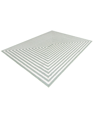 Green 9' 10 x 12' Sabrina Soto Casa Rectangle Area Rug 100% Cotton Geometric Pattern All Natural Material Eco Friendly Carpet for Sale at Rug Engine