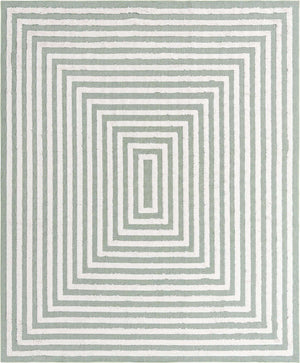 Green 9' 10 x 12' Sabrina Soto Casa Rectangle Area Rug 100% Cotton Geometric Pattern All Natural Material Eco Friendly Carpet for Sale at Rug Engine