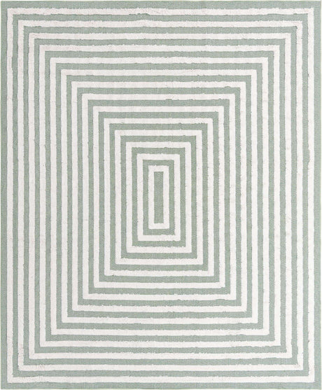 Green 9' 10 x 12' Sabrina Soto Casa Rectangle Area Rug 100% Cotton Geometric Pattern All Natural Material Eco Friendly Carpet for Sale at Rug Engine