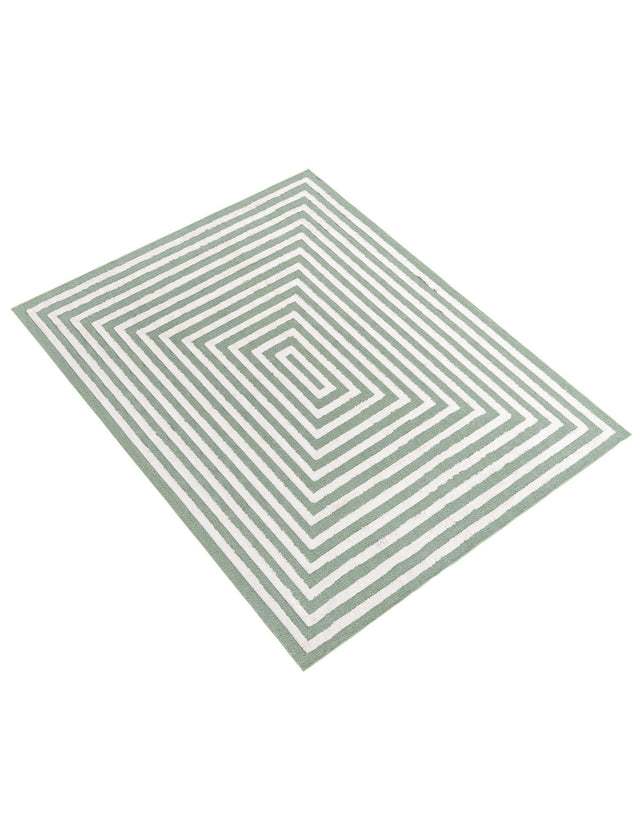 Green 8' 3 x 10' Sabrina Soto Casa Rectangle Area Rug 100% Cotton Geometric Pattern All Natural Material Eco Friendly Carpet for Sale at Rug Engine