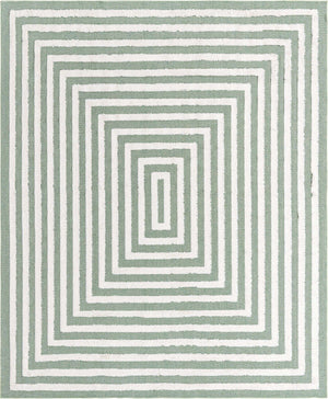 Green 8' 3 x 10' Sabrina Soto Casa Rectangle Area Rug 100% Cotton Geometric Pattern All Natural Material Eco Friendly Carpet for Sale at Rug Engine