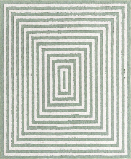 Green 8' 3 x 10' Sabrina Soto Casa Rectangle Area Rug 100% Cotton Geometric Pattern All Natural Material Eco Friendly Carpet for Sale at Rug Engine