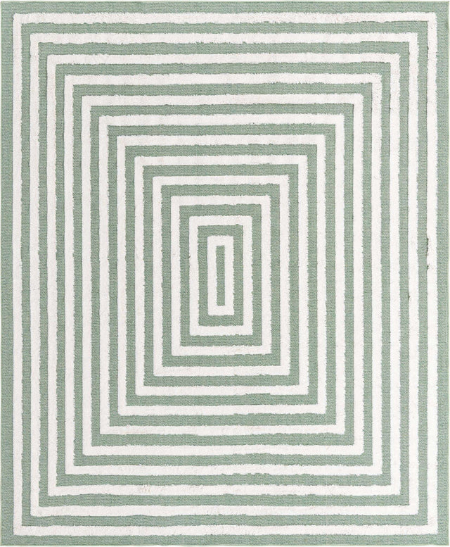 Green 8' 3 x 10' Sabrina Soto Casa Rectangle Area Rug 100% Cotton Geometric Pattern All Natural Material Eco Friendly Carpet for Sale at Rug Engine