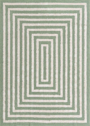 Green 6' 4 x 9' Sabrina Soto Casa Rectangle Area Rug 100% Cotton Geometric Pattern All Natural Material Eco Friendly Carpet for Sale at Rug Engine