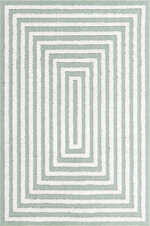 Green 5' 3 x 8' Sabrina Soto Casa Rectangle Area Rug 100% Cotton Geometric Pattern All Natural Material Eco Friendly Carpet for Sale at Rug Engine
