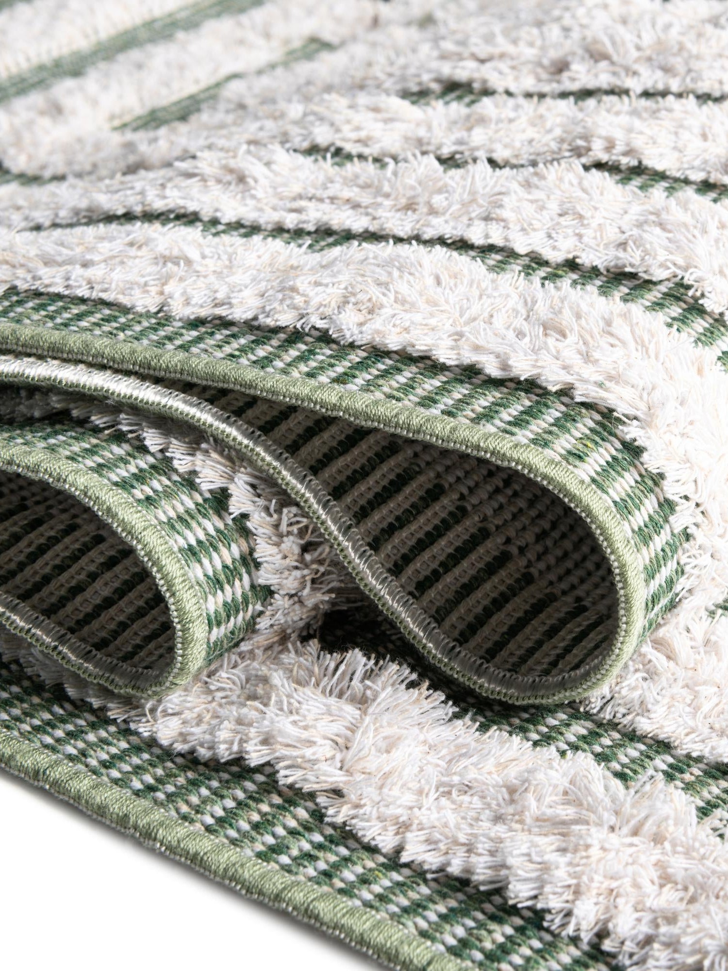 Green 4' 5 x 6' Sabrina Soto Casa Rectangle Area Rug 100% Cotton Geometric Pattern All Natural Material Eco Friendly Carpet for Sale at Rug Engine