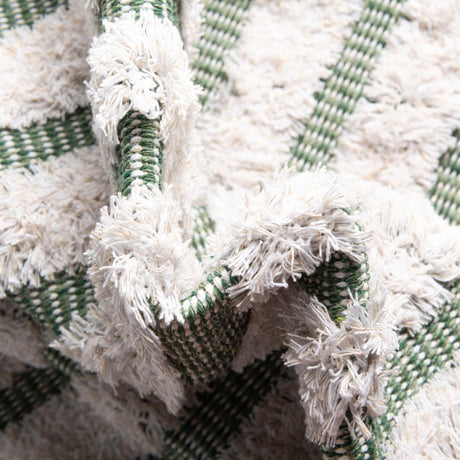 Green 9' 10 x 12' Sabrina Soto Casa Rectangle Area Rug 100% Cotton Geometric Pattern All Natural Material Eco Friendly Carpet for Sale at Rug Engine