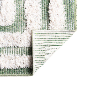 Green 4' 5 x 6' Sabrina Soto Casa Rectangle Area Rug 100% Cotton Geometric Pattern All Natural Material Eco Friendly Carpet for Sale at Rug Engine