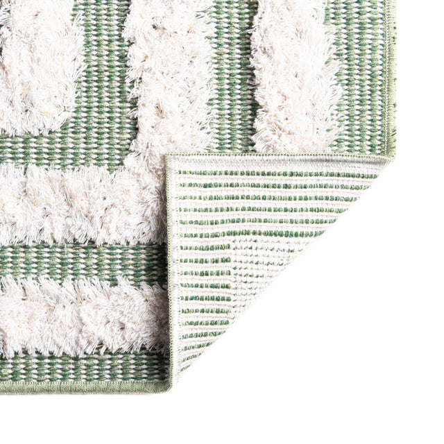 Green 4' 5 x 6' Sabrina Soto Casa Rectangle Area Rug 100% Cotton Geometric Pattern All Natural Material Eco Friendly Carpet for Sale at Rug Engine