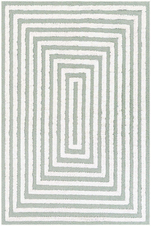Green 5' 3 x 8' Sabrina Soto Casa Rectangle Area Rug 100% Cotton Geometric Pattern All Natural Material Eco Friendly Carpet for Sale at Rug Engine