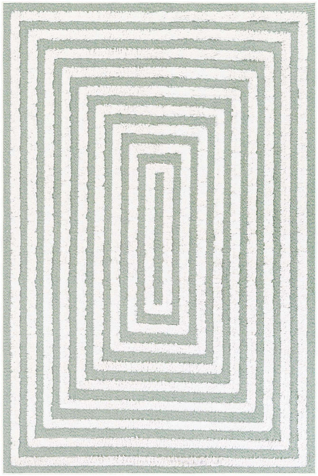 Green 5' 3 x 8' Sabrina Soto Casa Rectangle Area Rug 100% Cotton Geometric Pattern All Natural Material Eco Friendly Carpet for Sale at Rug Engine