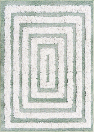 Green 2' 3 x 3' Sabrina Soto Casa Rectangle Area Rug 100% Cotton Geometric Pattern All Natural Material Eco Friendly Carpet for Sale at Rug Engine