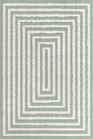 Green 1' 3 x 1' 4 Sabrina Soto Casa Sample Area Rug 100% Cotton Geometric Pattern All Natural Material Eco Friendly Carpet for Sale at Rug Engine