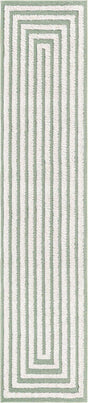 Green 2' 7 x 12' Sabrina Soto Casa Runner Area Rug 100% Cotton Geometric Pattern All Natural Material Eco Friendly Carpet for Sale at Rug Engine