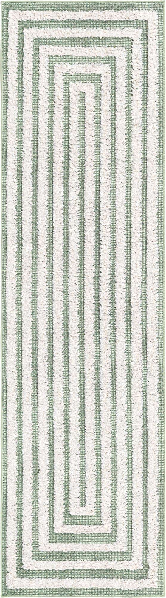 Green 2' 3 x 8' Sabrina Soto Casa Runner Area Rug 100% Cotton Geometric Pattern All Natural Material Eco Friendly Carpet for Sale at Rug Engine