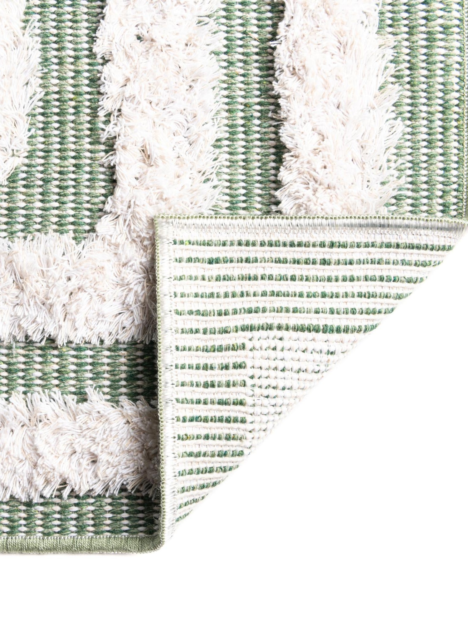 Green 2' 3 x 8' Sabrina Soto Casa Runner Area Rug 100% Cotton Geometric Pattern All Natural Material Eco Friendly Carpet for Sale at Rug Engine