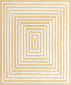 Yellow 8' 3 x 10' Sabrina Soto Casa Rectangle Area Rug 100% Cotton Geometric Pattern All Natural Material Eco Friendly Carpet for Sale at Rug Engine