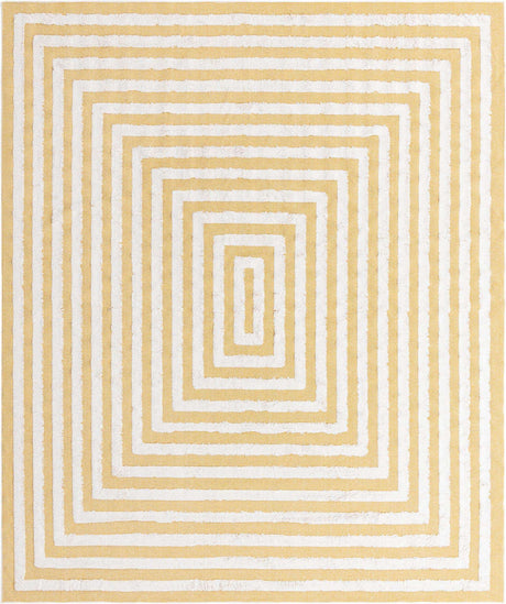 Yellow 8' 3 x 10' Sabrina Soto Casa Rectangle Area Rug 100% Cotton Geometric Pattern All Natural Material Eco Friendly Carpet for Sale at Rug Engine