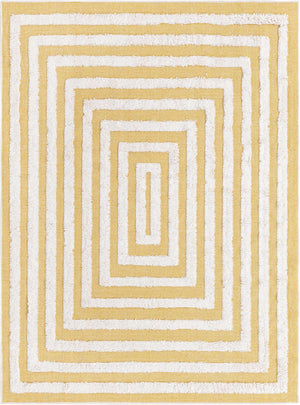Yellow 4' 5 x 6' Sabrina Soto Casa Rectangle Area Rug 100% Cotton Geometric Pattern All Natural Material Eco Friendly Carpet for Sale at Rug Engine