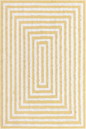 Yellow 1' 3 x 1' 4 Sabrina Soto Casa Sample Area Rug 100% Cotton Geometric Pattern All Natural Material Eco Friendly Carpet for Sale at Rug Engine