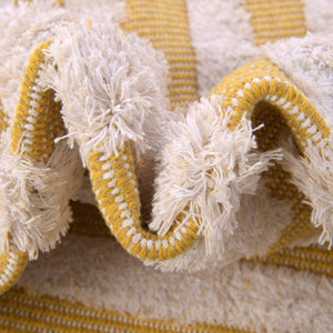 Yellow 2' 7 x 12' Sabrina Soto Casa Runner Area Rug 100% Cotton Geometric Pattern All Natural Material Eco Friendly Carpet for Sale at Rug Engine