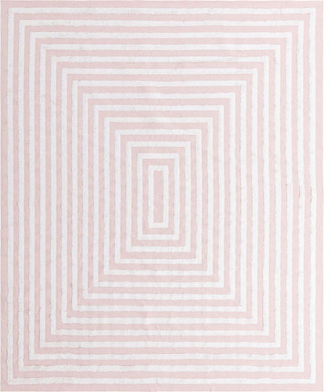 Pink 10' x 12' Sabrina Soto Casa Rectangle Area Rug 100% Cotton Geometric Pattern All Natural Material Eco Friendly Carpet for Sale at Rug Engine