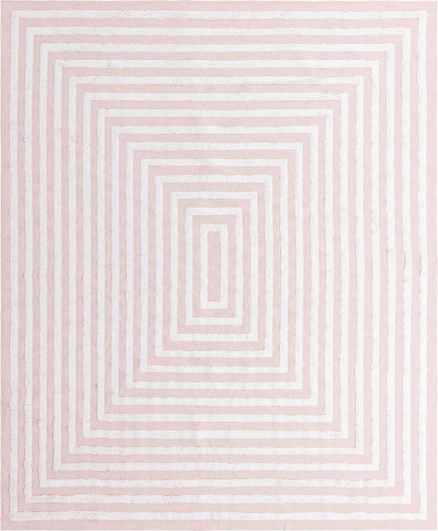 Pink 10' x 12' Sabrina Soto Casa Rectangle Area Rug 100% Cotton Geometric Pattern All Natural Material Eco Friendly Carpet for Sale at Rug Engine