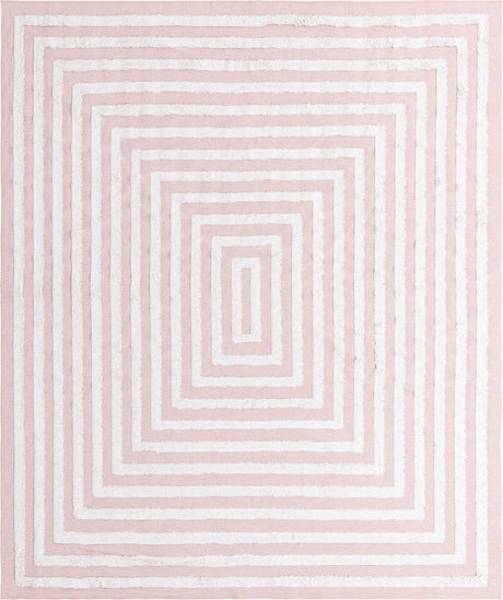 Pink 8' 3 x 10' Sabrina Soto Casa Rectangle Area Rug 100% Cotton Geometric Pattern All Natural Material Eco Friendly Carpet for Sale at Rug Engine
