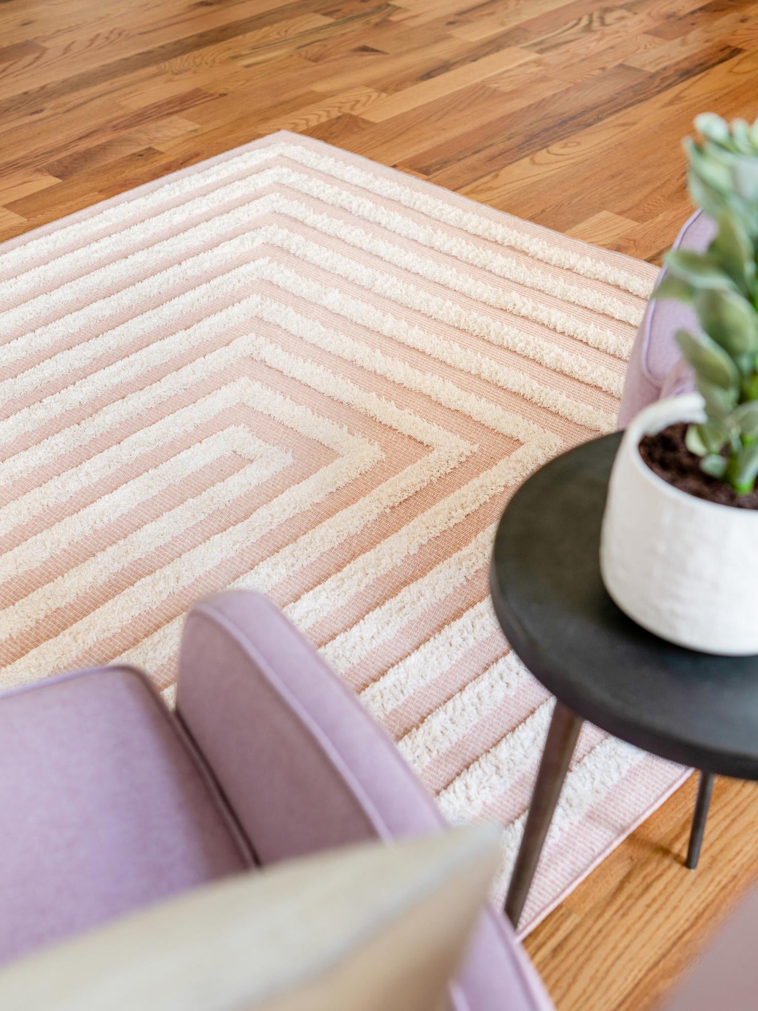 Pink 8' 3 x 10' Sabrina Soto Casa Rectangle Area Rug 100% Cotton Geometric Pattern All Natural Material Eco Friendly Carpet for Sale at Rug Engine