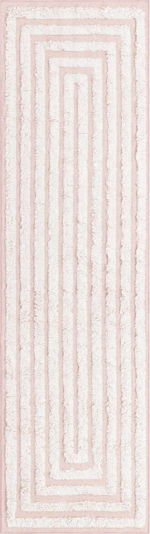 Pink 2' 3 x 8' Sabrina Soto Casa Runner Area Rug 100% Cotton Geometric Pattern All Natural Material Eco Friendly Carpet for Sale at Rug Engine