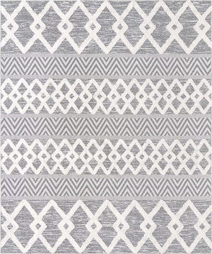 Anthracite Gray 8' 3 x 10' Sabrina Soto Casa Rectangle Area Rug 100% Cotton Geometric Pattern All Natural Material Eco Friendly Carpet for Sale at Rug Engine
