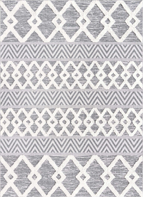 Anthracite Gray 6' 4 x 9' Sabrina Soto Casa Rectangle Area Rug 100% Cotton Geometric Pattern All Natural Material Eco Friendly Carpet for Sale at Rug Engine